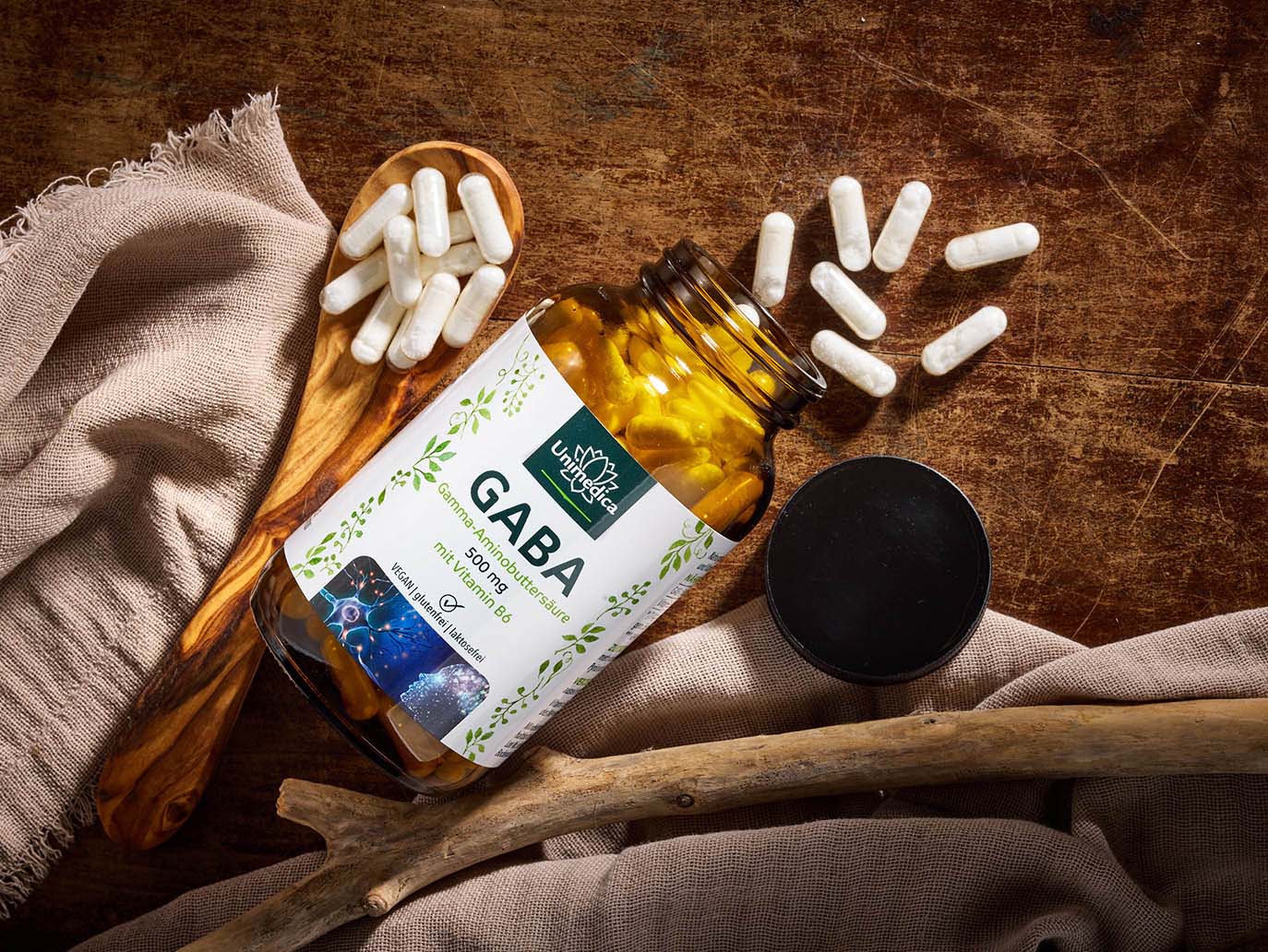 GABA - 500 mg par dose quotidienne (1 gélule) - 200 gélules - Unimedica